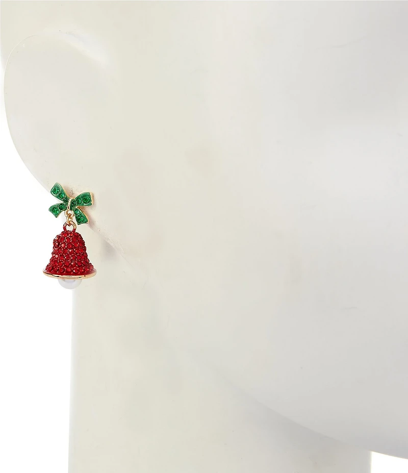 Merry & Bright 3D Christmas Bell Drop Earrings