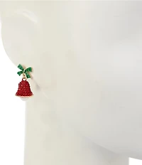 Merry & Bright 3D Christmas Bell Drop Earrings
