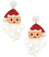 Merry & Bright Christmas Beaded Santa Drop Earrings