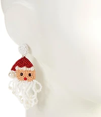 Merry & Bright Christmas Beaded Santa Drop Earrings