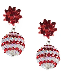 Merry & Bright Christmas Candy Cane Beaded Drop Earrings
