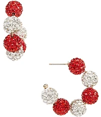 Merry & Bright Christmas Crystal Fireball Hoop Earrings