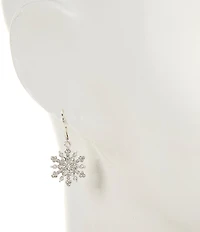 Merry & Bright Christmas Crystal Snowflake Drop Earrings