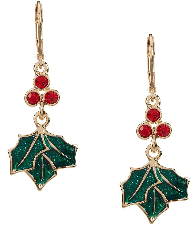 Merry & Bright Christmas Mistletoe Drop Earrings