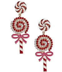 Merry & Bright Christmas Peppermint Candy Cane Drop Earrings