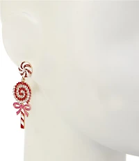 Merry & Bright Christmas Peppermint Candy Cane Drop Earrings