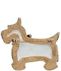 Merry & Bright Christmas Plaid Scotty Dog Pin