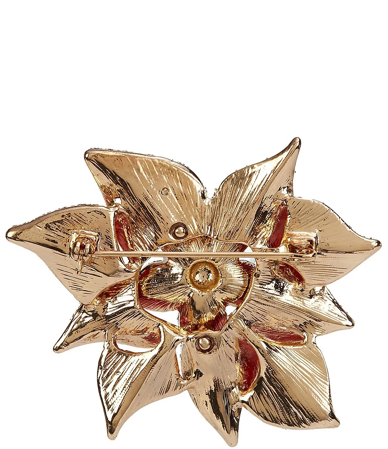 Merry & Bright Christmas Poinsettia Pin