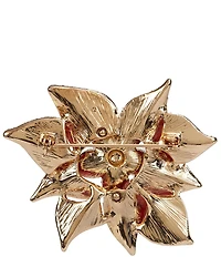Merry & Bright Christmas Poinsettia Pin