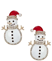Merry & Bright Christmas Snowman Drop Earrings