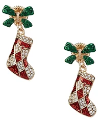 Merry & Bright Christmas Stocking Drop Earrings