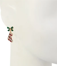 Merry & Bright Christmas Stocking Drop Earrings