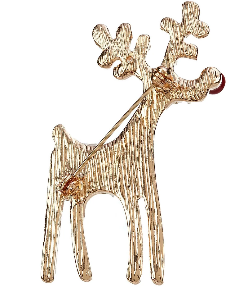 Merry & Bright Crystal Christmas Reindeer Pin