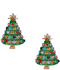Merry & Bright Enamel Christmas Tree Drop Earrings