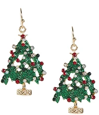 Merry & Bright Glitter Christmas Tree Drop Earrings