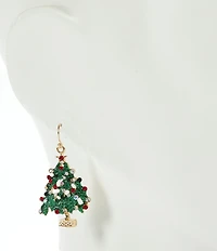 Merry & Bright Glitter Christmas Tree Drop Earrings