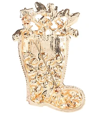 Merry & Bright Holly Christmas Stocking Pin