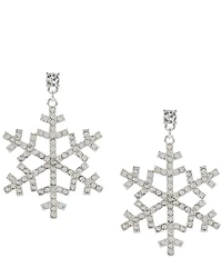 Merry & Bright Large Crystal Snowflake Drop Earrings