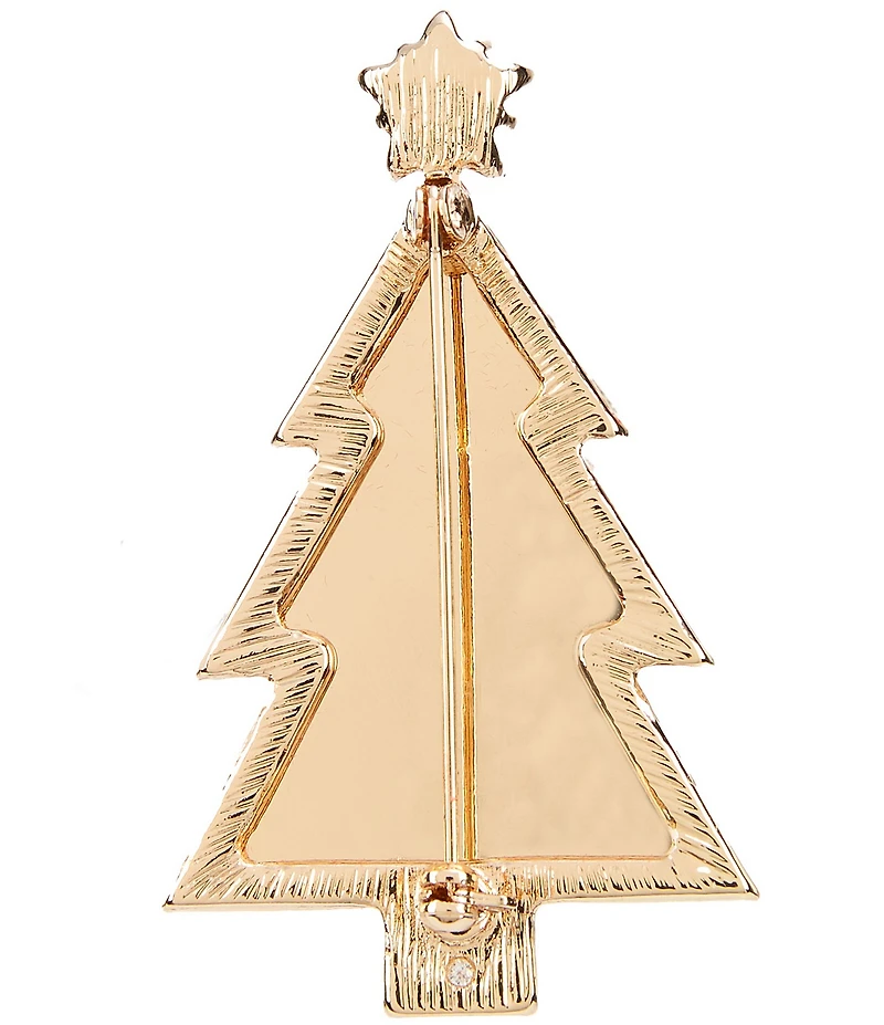 Merry & Bright Leopard Print Christmas Tree Pin