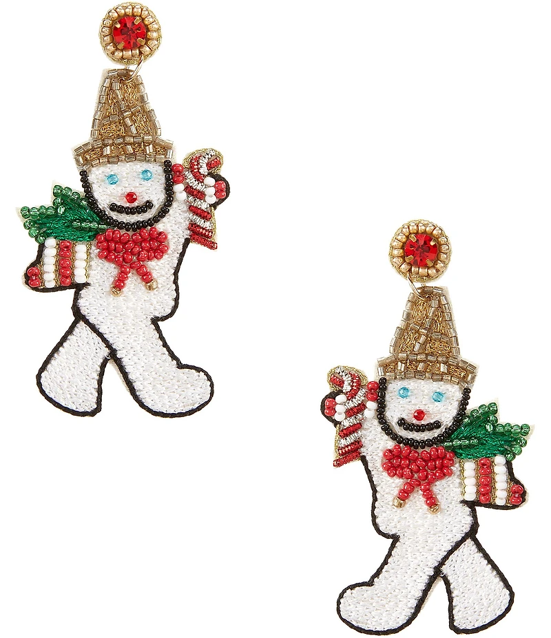 Merry & Bright Mr. Bingle Beaded Drop Earrings