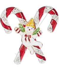 Merry & Bright Mr. Bingle Christmas Candy Canes Pin