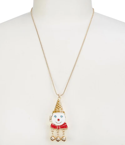 Merry & Bright Mr. Bingle Locket Long Pendant Necklace