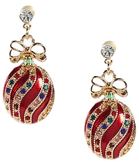 Merry & Bright Pave Christmas Ornament Drop Earrings