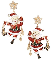 Merry & Bright Santa Christmas Lights Drop Earrings
