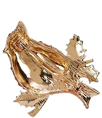 Merry & Bright Siam Pave Cardinal On Branch Christmas Pin