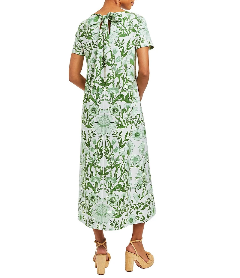 Mestiza New York Adria Stretch Crepe Bow Tie Detail Midi Dress
