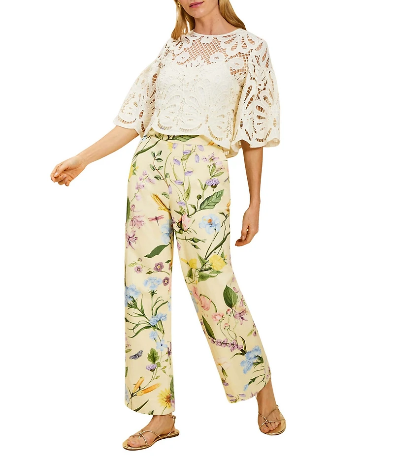 Mestiza New York Antonella Floral High Waisted Straight Leg Pants