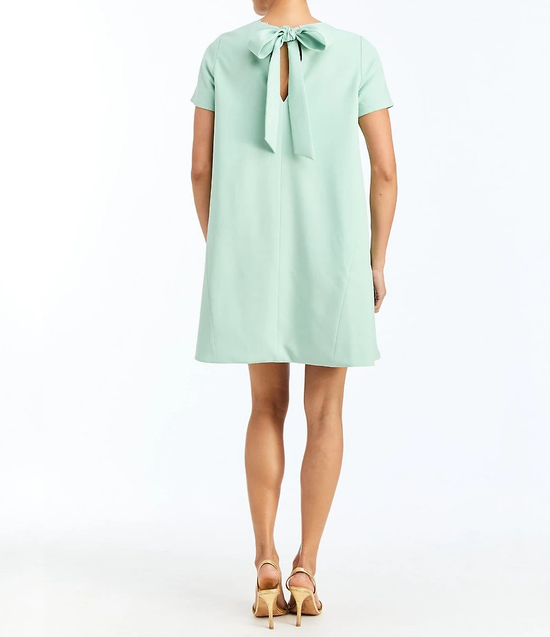 Mestiza New York Cecily Citron Tableau Floral Print Round Neck Short Sleeve Convertible Mini Dress