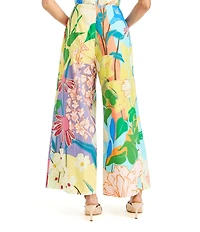 Mestiza New York Chloe Primrose Floral High Waist Wide Leg Wrap Pants