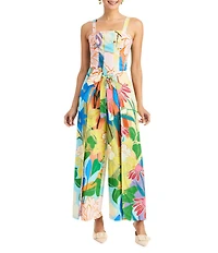 Mestiza New York Chloe Primrose Floral High Waist Wide Leg Wrap Pants