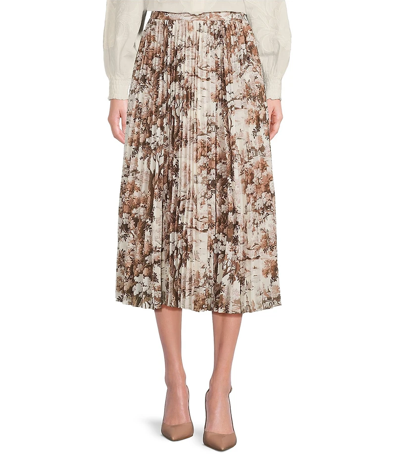 Mestiza New York Daniella Toile Printed Twill Pleated Midi Skirt