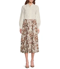 Mestiza New York Daniella Toile Printed Twill Pleated Midi Skirt