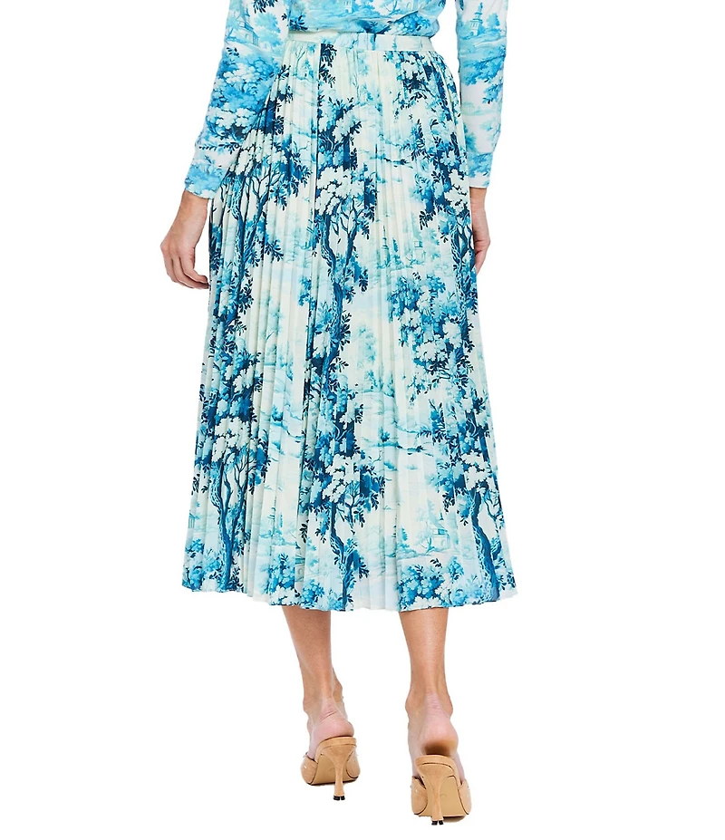 Mestiza New York Daniella Twill Floral Print Pleated Midi Skirt