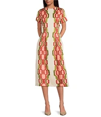 Mestiza New York Hampton Convertible Round Neck Short Sleeve Column Midi Dress