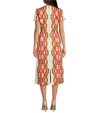 Mestiza New York Hampton Convertible Round Neck Short Sleeve Column Midi Dress