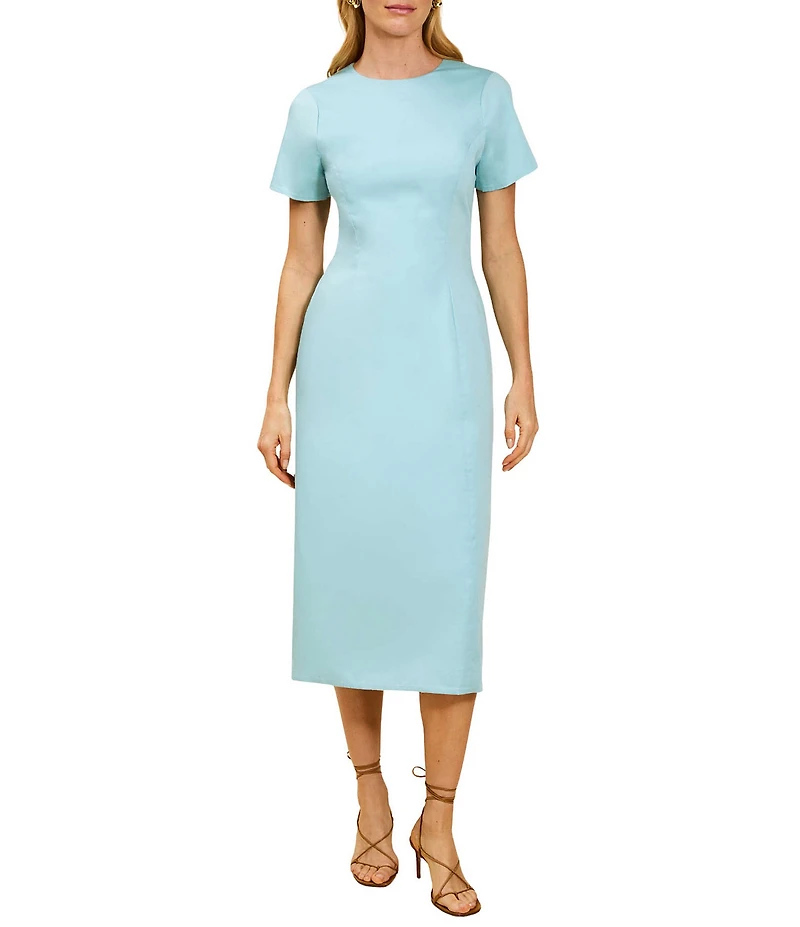 Mestiza New York Hampton Crew Neck Short Sleeve Convertible Column Midi Dress