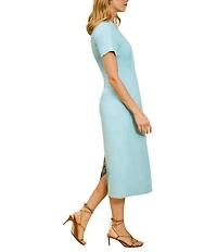 Mestiza New York Hampton Crew Neck Short Sleeve Convertible Column Midi Dress