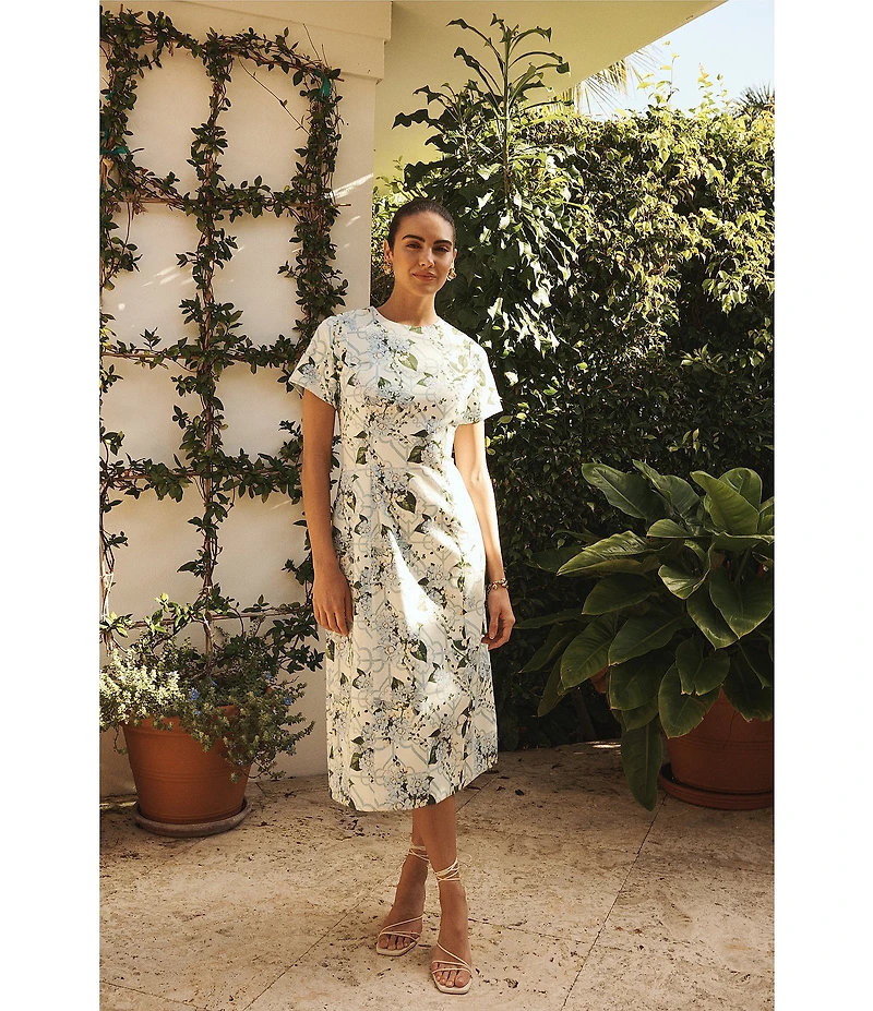 Mestiza New York Hampton Crew Neck Short Sleeve Convertible Column Midi Dress