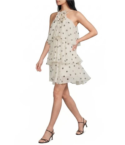 Mestiza New York Keepsake Chiffon Dot Ruffle Mini Dress