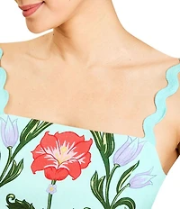 Mestiza New York Kinsley Linen-Blend Floral Square Neck Sleeveless Drop-Waist Midi Dress