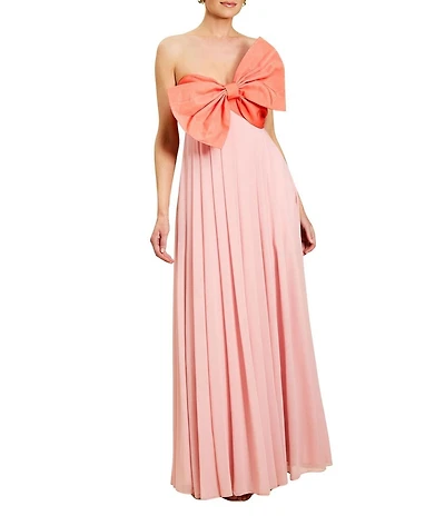 Mestiza New York Kiss Me Knot Twill Two-Tone Sweetheart Neck Bow Gown