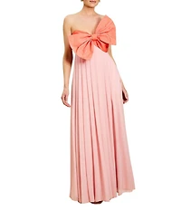 Mestiza New York Kiss Me Knot Twill Two-Tone Sweetheart Neck Bow Gown