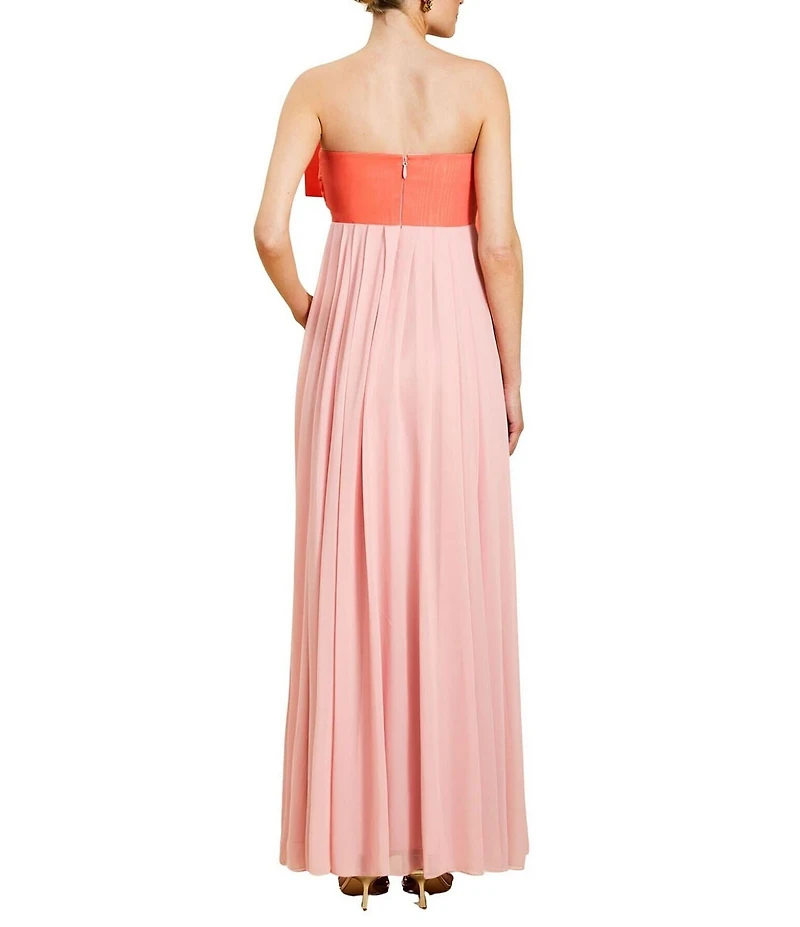 Mestiza New York Kiss Me Knot Twill Two-Tone Sweetheart Neck Bow Gown