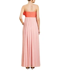 Mestiza New York Kiss Me Knot Twill Two-Tone Sweetheart Neck Bow Gown