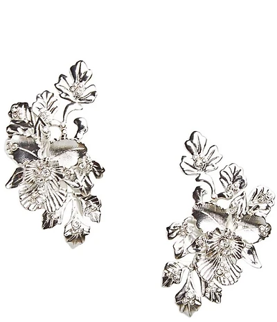 Mestiza New York Laurel Leaf Drop Insert Gem Earrings