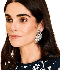 Mestiza New York Laurel Leaf Drop Insert Gem Earrings